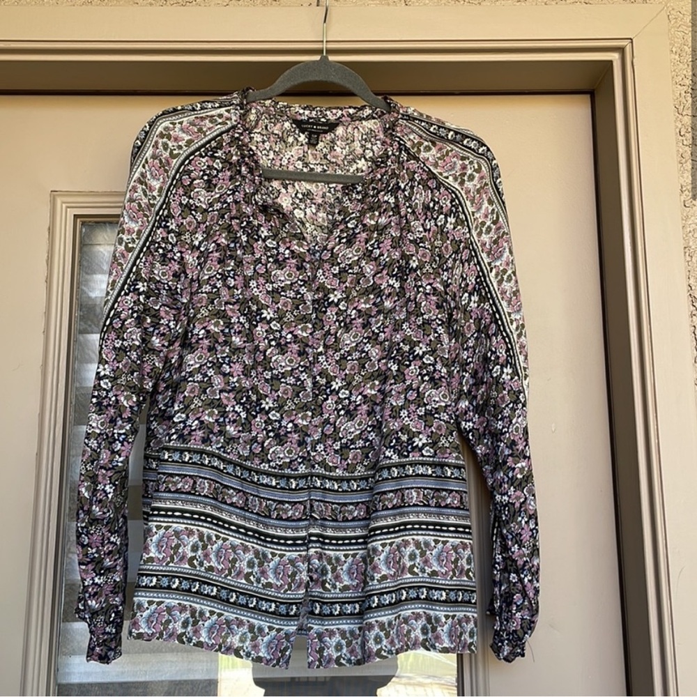 Lucky Brand Floral Long Sleeve Blouse